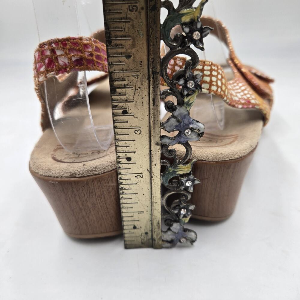 Dansko Sonnet Snake Print Metallic Rainbow Sandal Shoes 39 US 8.5 Art To Wear - Picture 5 of 7